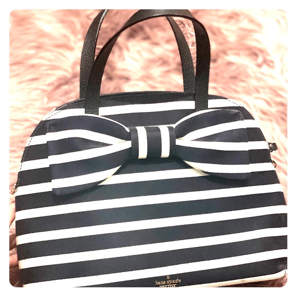 kate spade ♠️ Olive Drive Striped Lottie Satchel